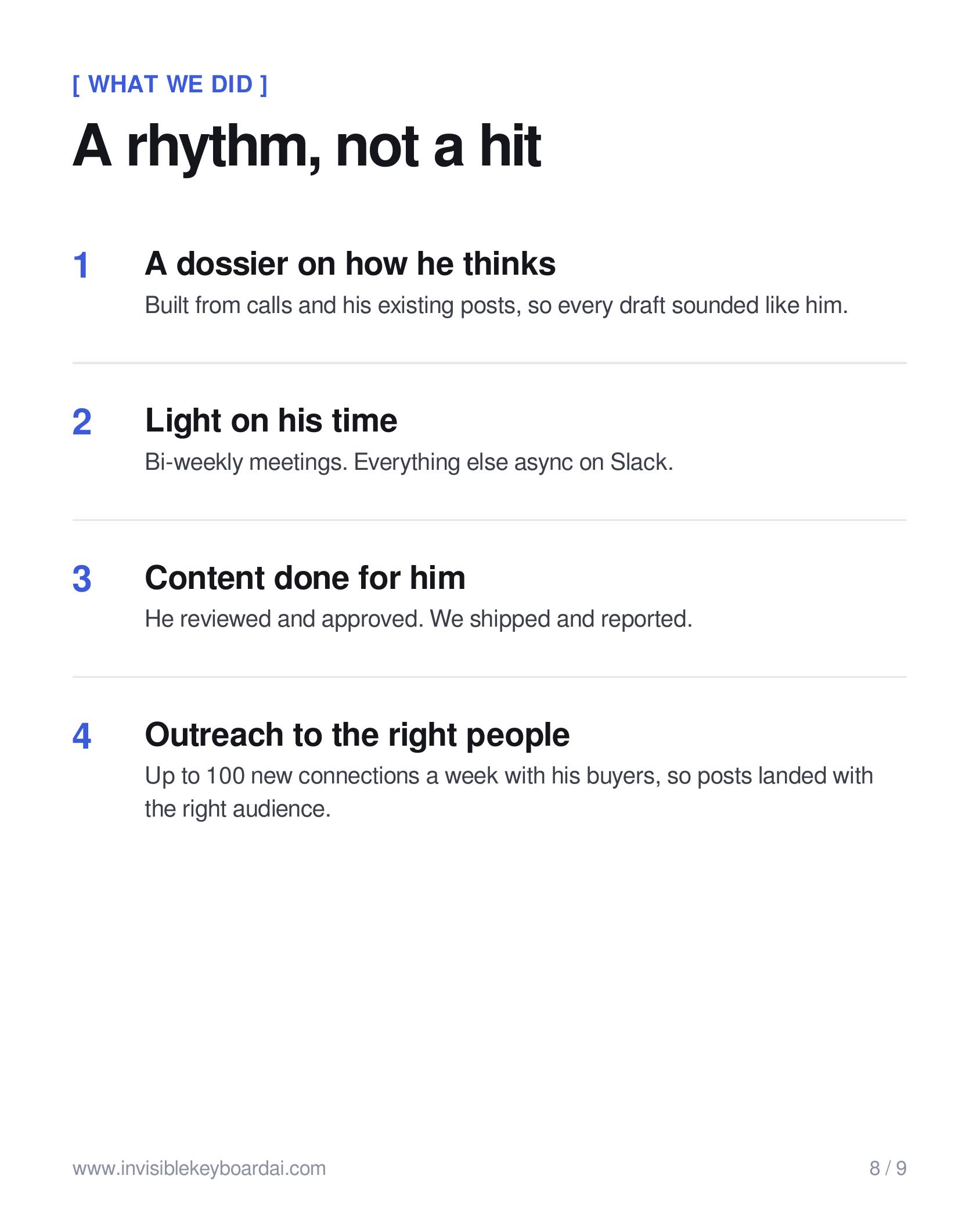 2.6× reach per day — slide 8 of 9